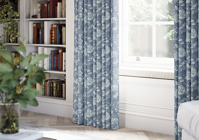 Bird Garden, Denim - Made to Measure Curtains - Image 5